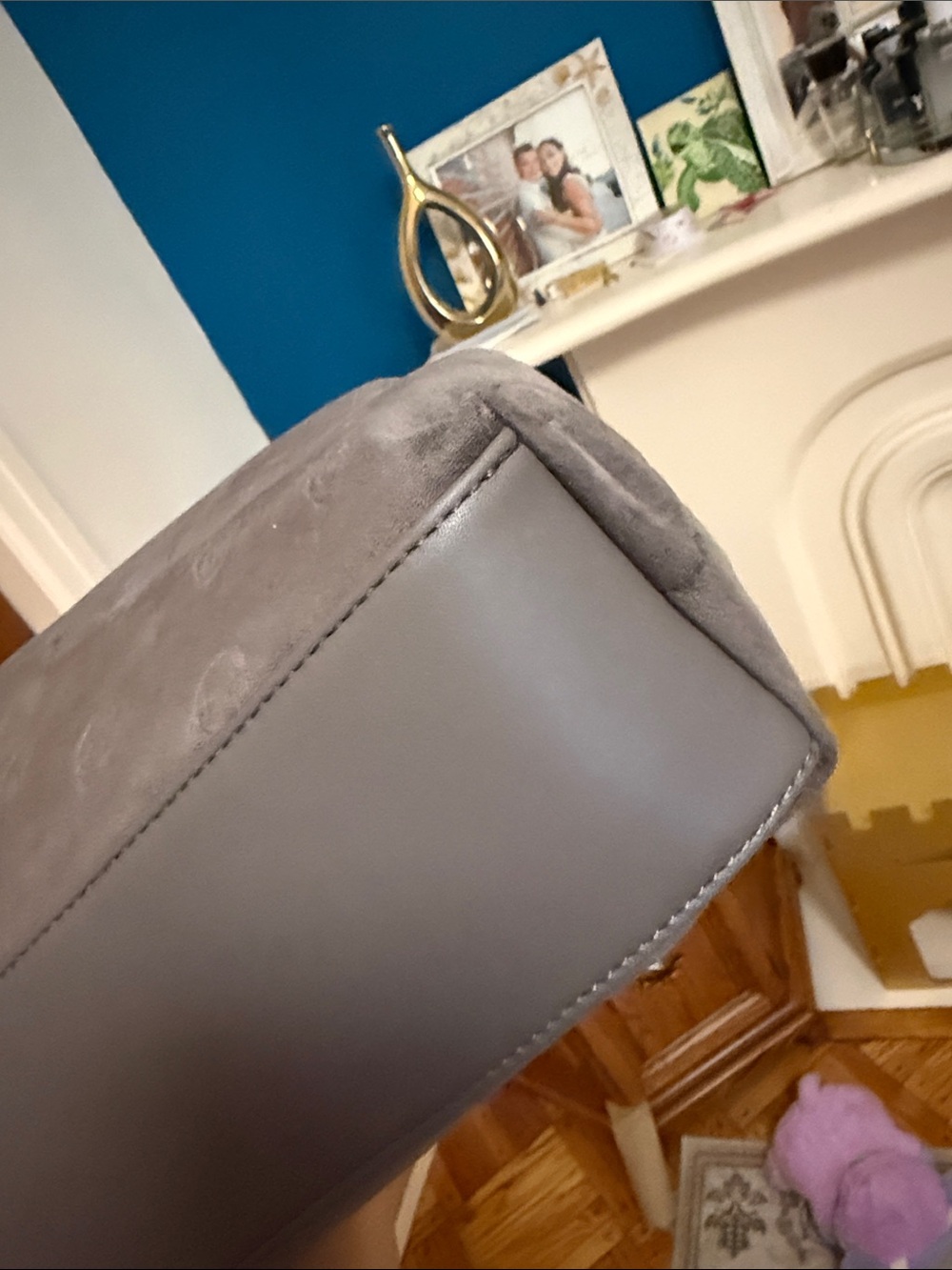 Betsey Johnson Gray Skull-Embossed Hobo Bag with Silver Skull Accent - Picture 7 of 11